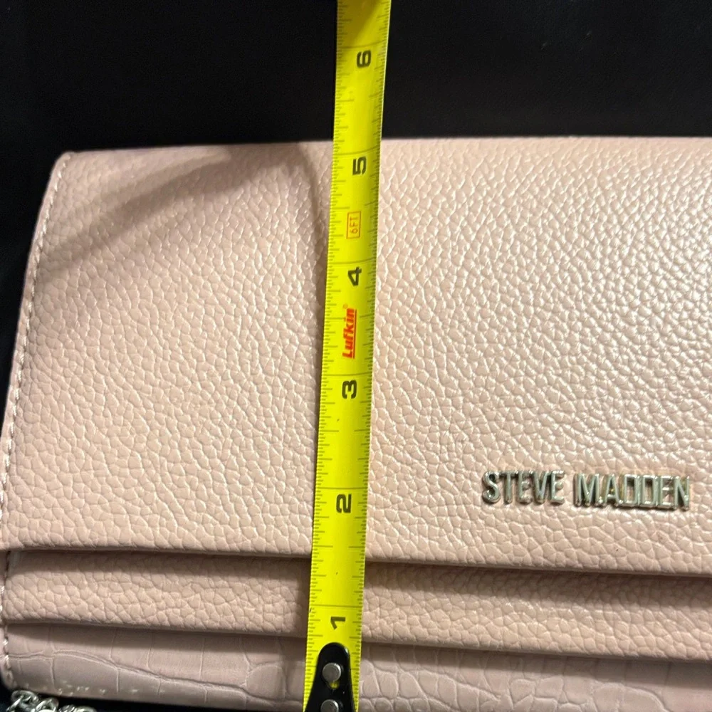 Steve Madden Blush Pink Clutch with Chain - Picture 5 of 11